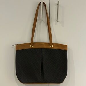 Longchamp Black and Brown Tote Bag
